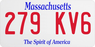 MA license plate 279KV6
