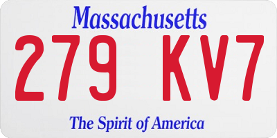 MA license plate 279KV7