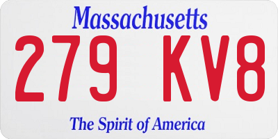 MA license plate 279KV8
