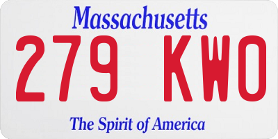 MA license plate 279KW0