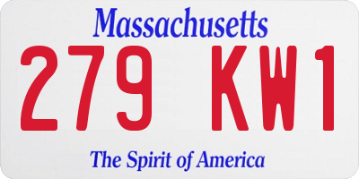MA license plate 279KW1