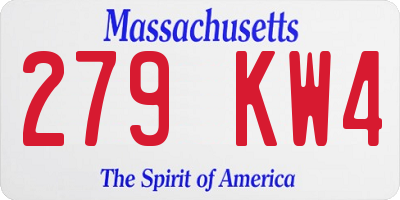 MA license plate 279KW4