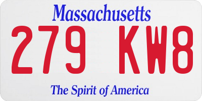 MA license plate 279KW8