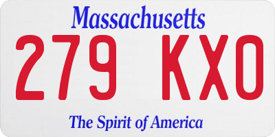 MA license plate 279KX0