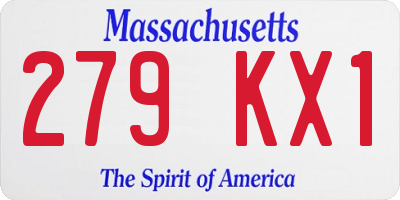 MA license plate 279KX1