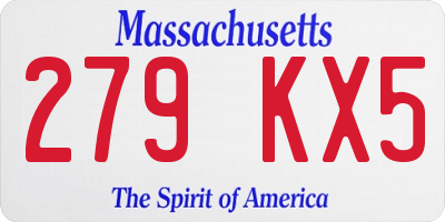 MA license plate 279KX5