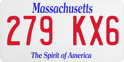 MA license plate 279KX6
