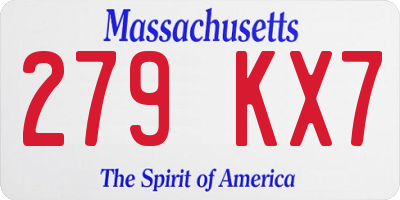 MA license plate 279KX7
