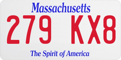 MA license plate 279KX8