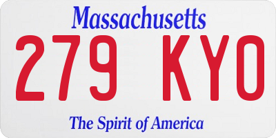 MA license plate 279KY0