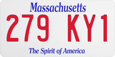 MA license plate 279KY1