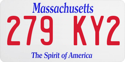 MA license plate 279KY2