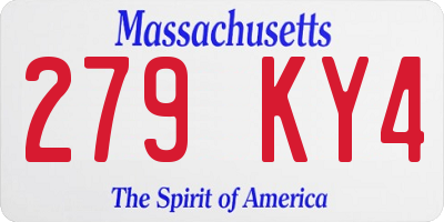 MA license plate 279KY4