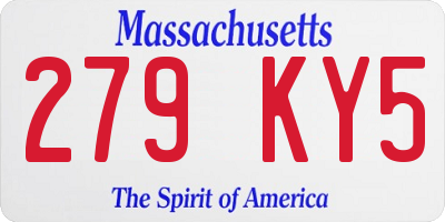 MA license plate 279KY5