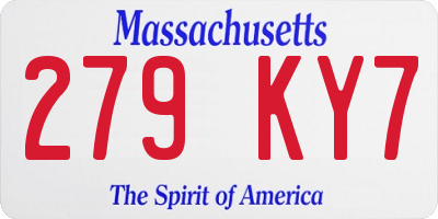 MA license plate 279KY7
