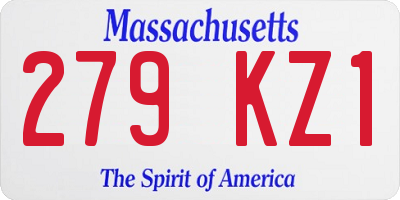 MA license plate 279KZ1
