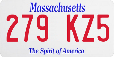 MA license plate 279KZ5