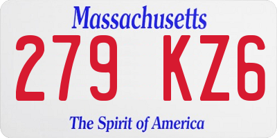 MA license plate 279KZ6