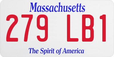 MA license plate 279LB1
