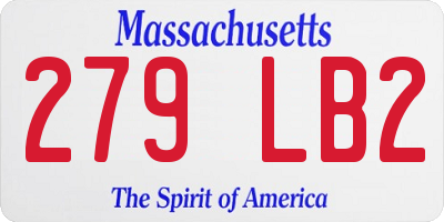 MA license plate 279LB2