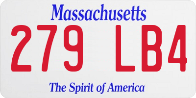 MA license plate 279LB4