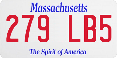 MA license plate 279LB5