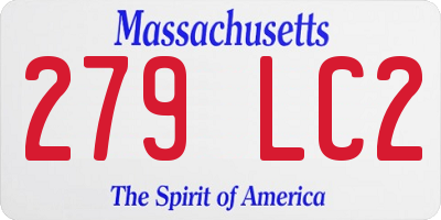 MA license plate 279LC2