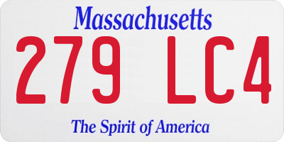 MA license plate 279LC4
