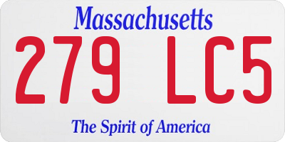MA license plate 279LC5