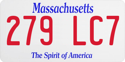 MA license plate 279LC7