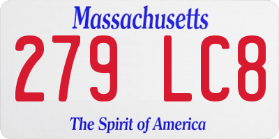 MA license plate 279LC8