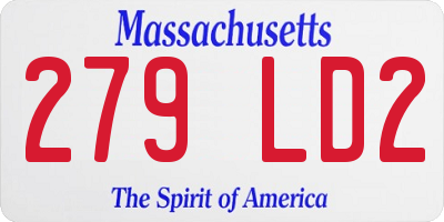 MA license plate 279LD2
