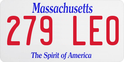 MA license plate 279LE0
