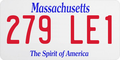 MA license plate 279LE1