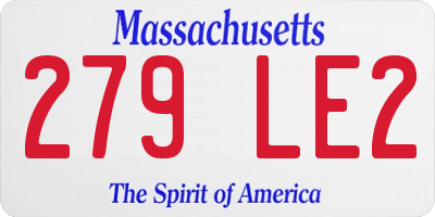 MA license plate 279LE2