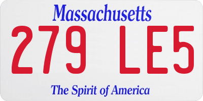 MA license plate 279LE5