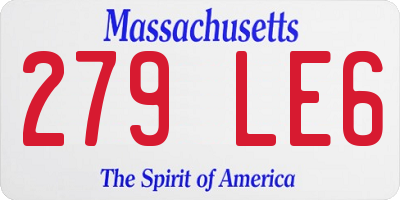 MA license plate 279LE6
