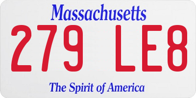 MA license plate 279LE8
