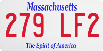 MA license plate 279LF2