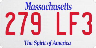 MA license plate 279LF3