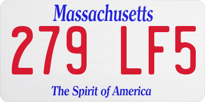 MA license plate 279LF5