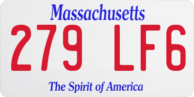 MA license plate 279LF6