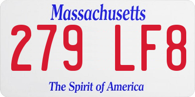 MA license plate 279LF8