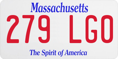 MA license plate 279LG0