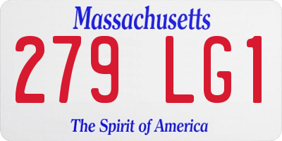 MA license plate 279LG1