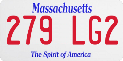 MA license plate 279LG2