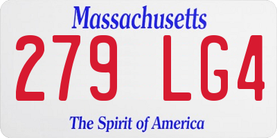 MA license plate 279LG4