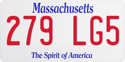 MA license plate 279LG5
