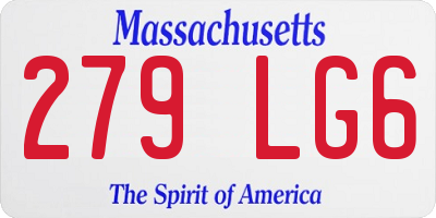MA license plate 279LG6