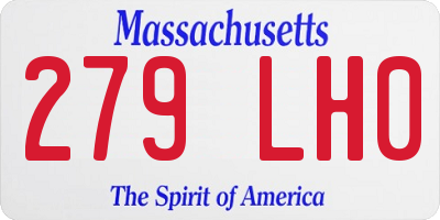 MA license plate 279LH0